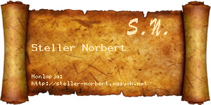 Steller Norbert névjegykártya